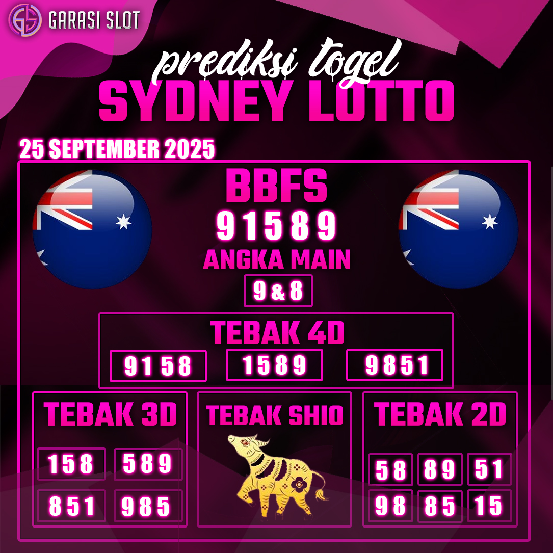 Prediksi Togel SYDNEY 25 SEPTEMBER 2025 di GARASISLOT
